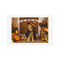 Halloween Dog Pet Food Mat (12x18) — "Which Way to the Treats?"