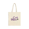 Cat Mom Canvas Tote Bag – Cute Purple "Cat Mom" Cat Lover Grocery & Gift Tote