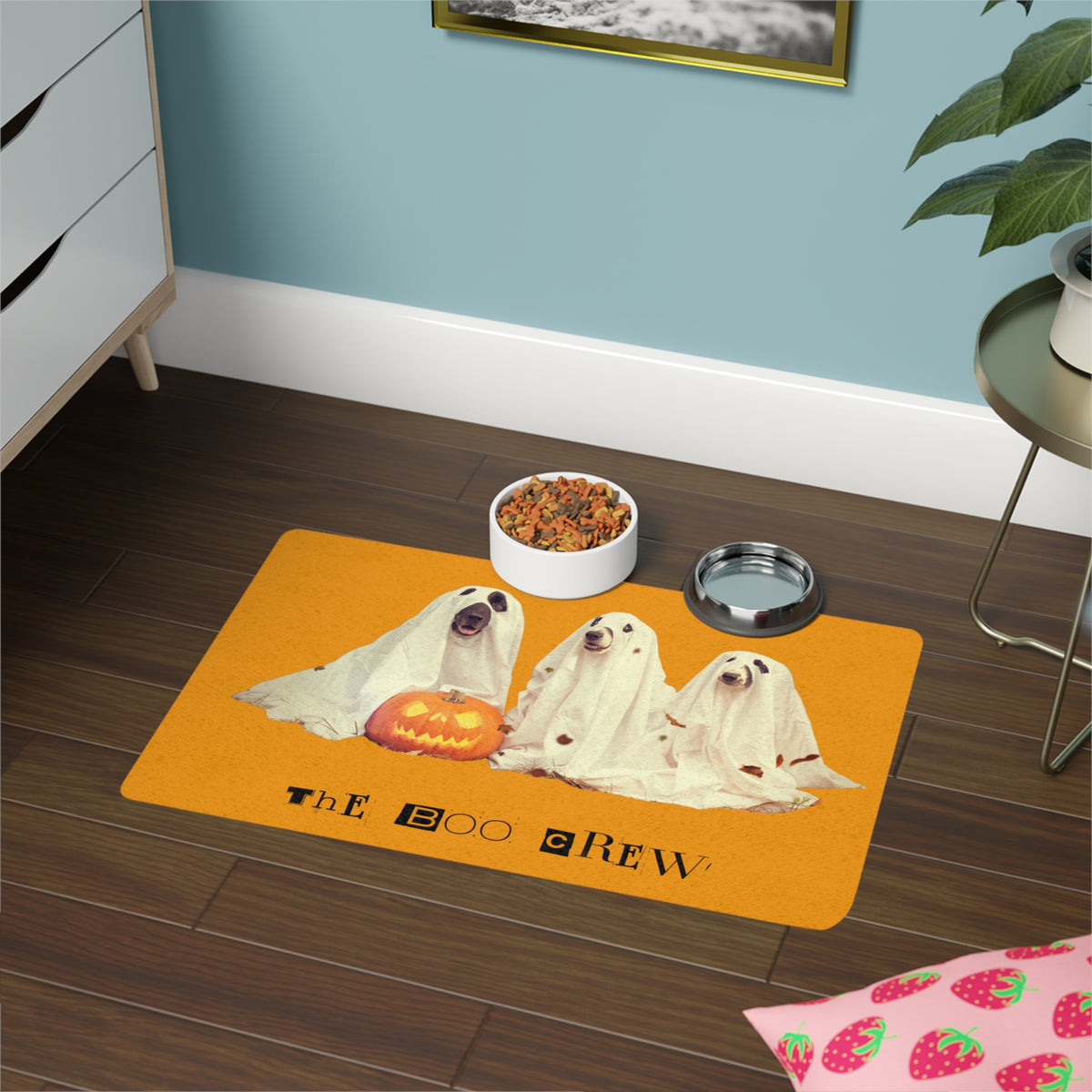 Halloween 'The Boo Crew' Pet Food Mat (12x18)