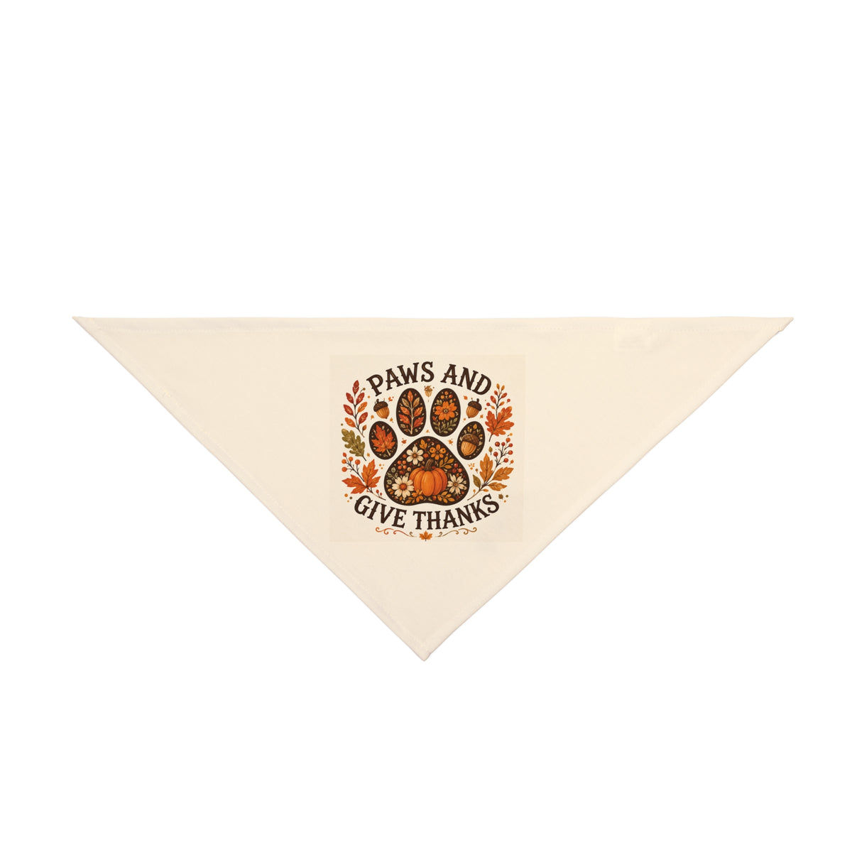 Pet Bandana — “Paws and Give Thanks” Thanksgiving Paw Print Bandana