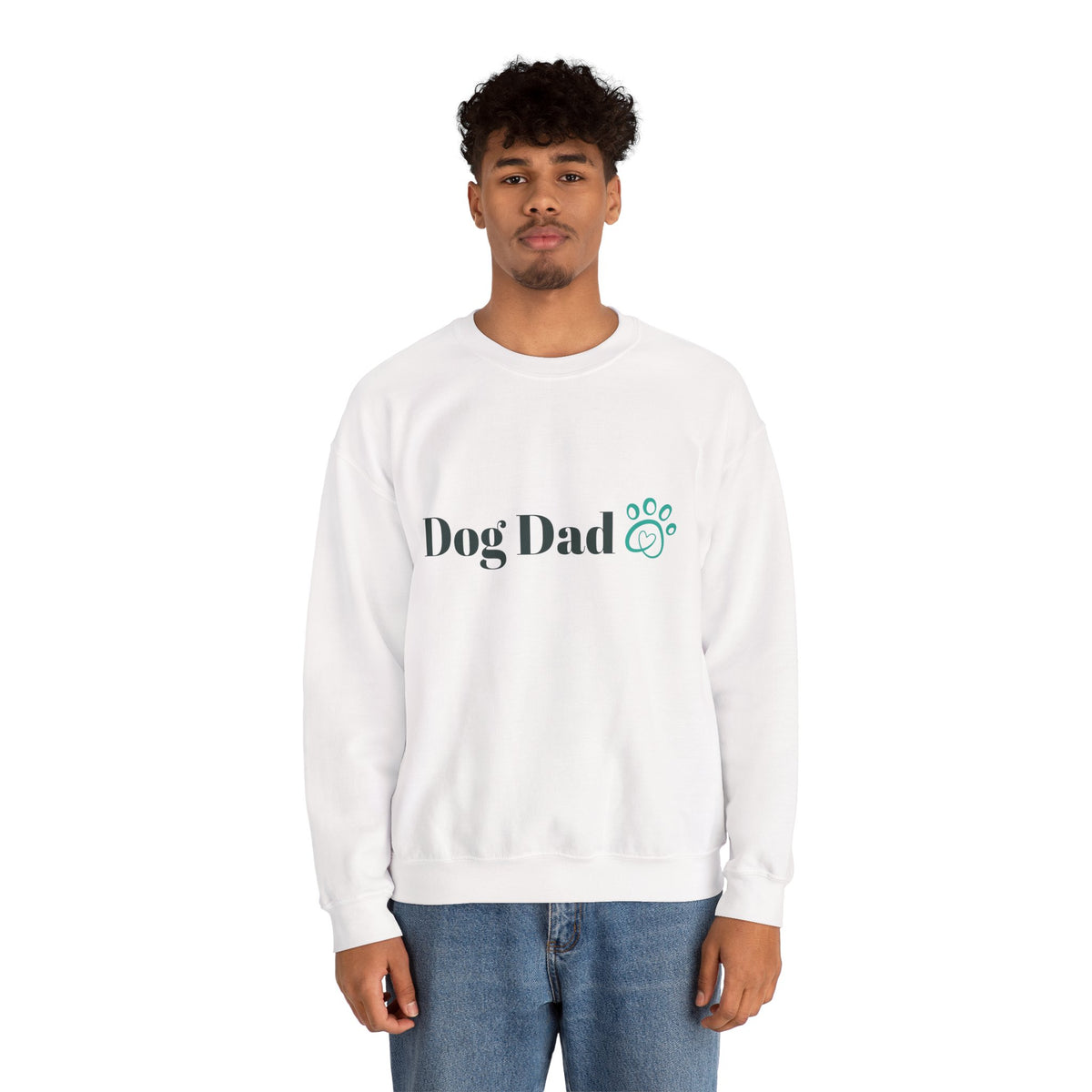 Dad Will Love This Dog Dad Crewneck Sweatshirt — Casual Paw Print Pullover for Dog Lovers