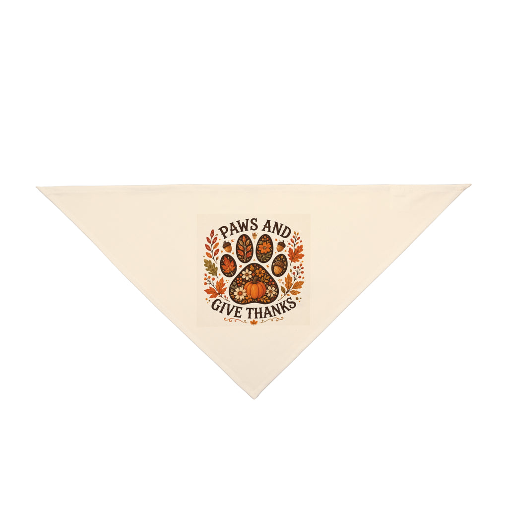 Pet Bandana — “Paws and Give Thanks” Thanksgiving Paw Print Bandana