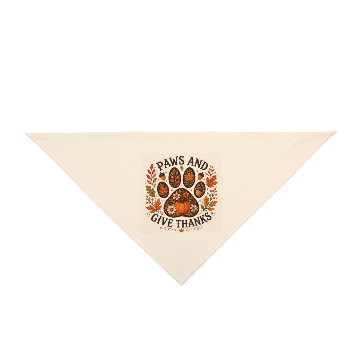 Pet Bandana — “Paws and Give Thanks” Thanksgiving Paw Print Bandana
