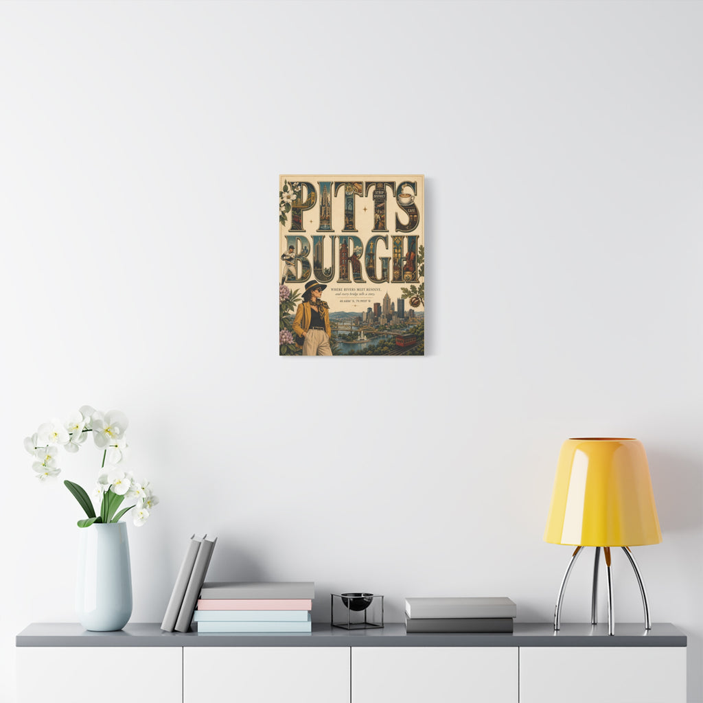 Pittsburgh Vintage Travel Art Canvas