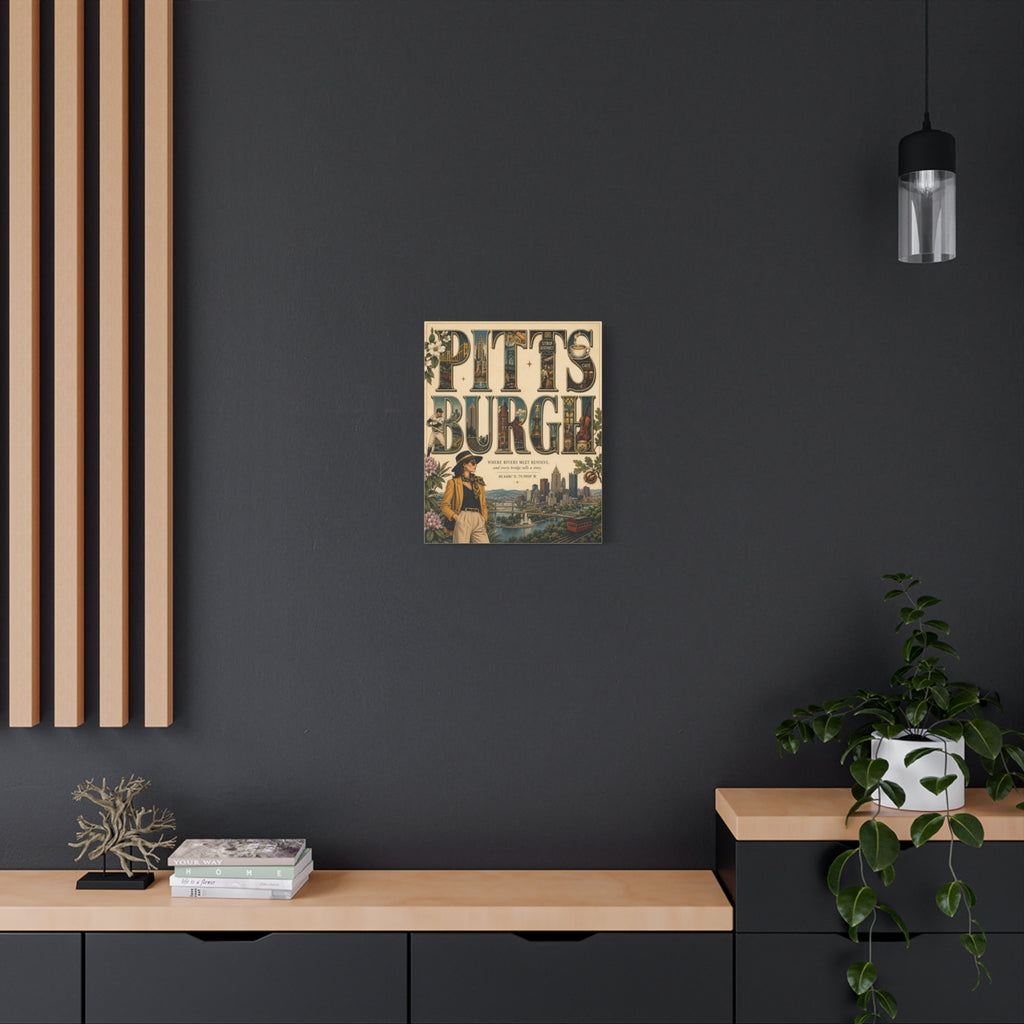Pittsburgh Vintage Travel Art Canvas