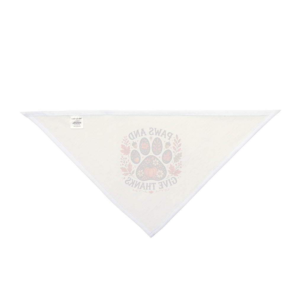 Pet Bandana — “Paws and Give Thanks” Thanksgiving Paw Print Bandana