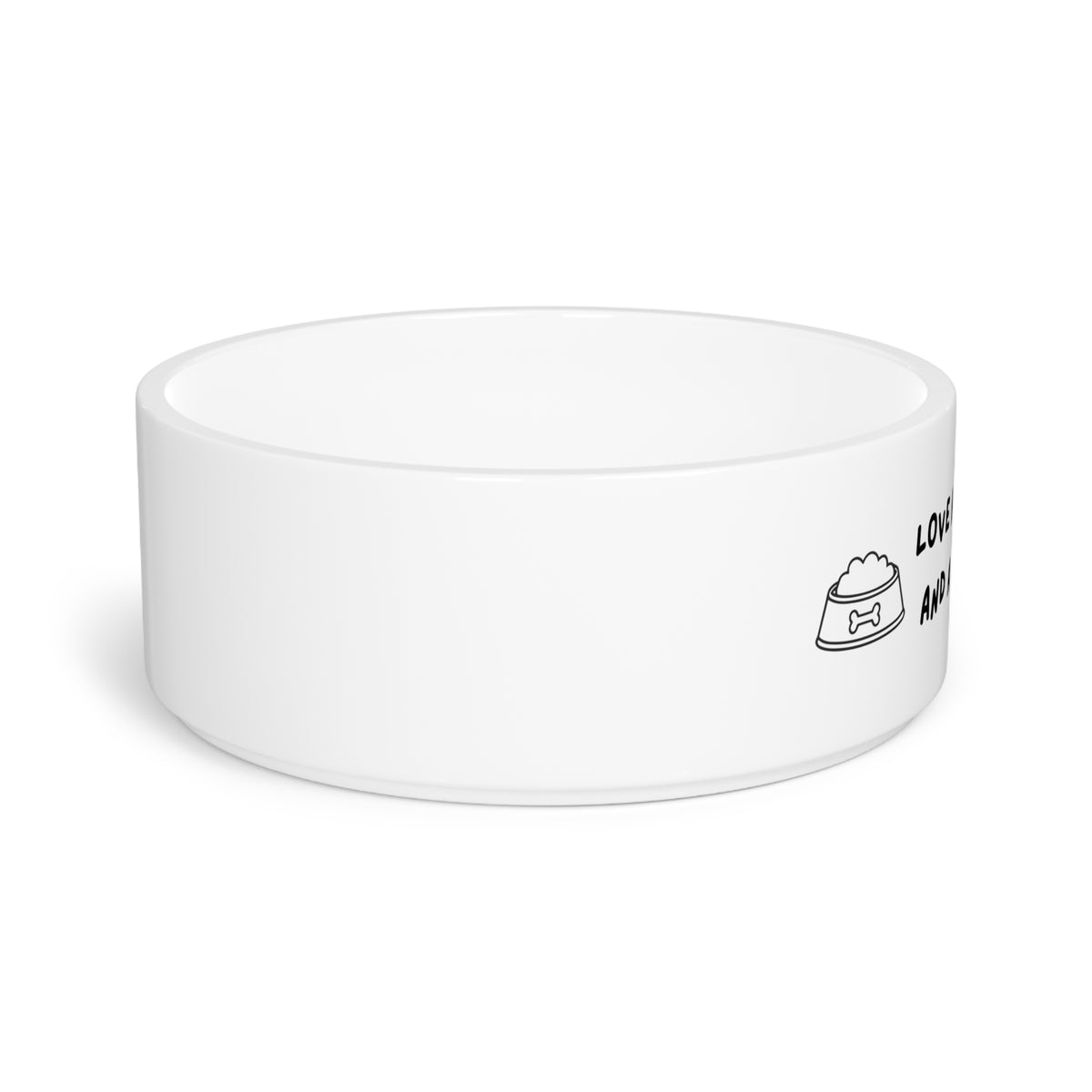 Cute Dog Bowl — “Love Has Four Paws and a Wagging Tail” Ceramic Pet Dish
