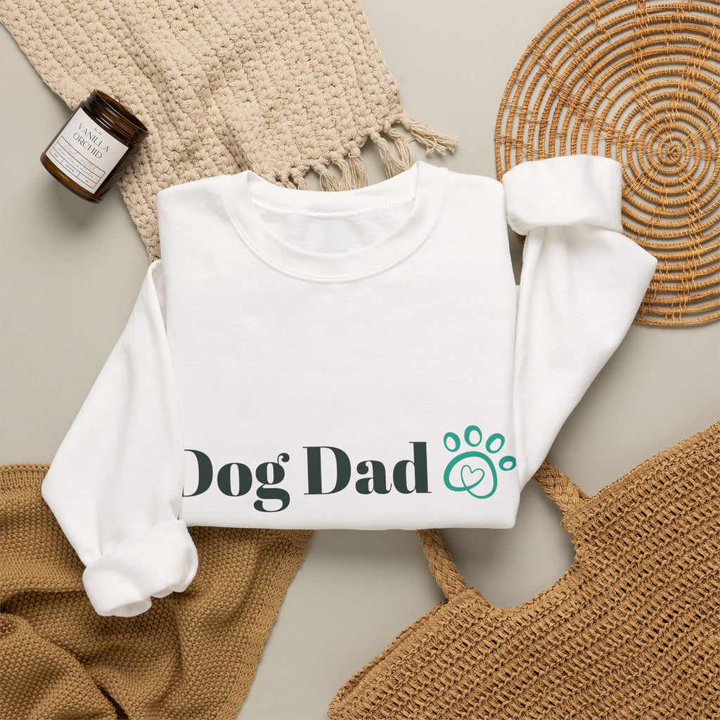 Dad Will Love This Dog Dad Crewneck Sweatshirt — Casual Paw Print Pullover for Dog Lovers