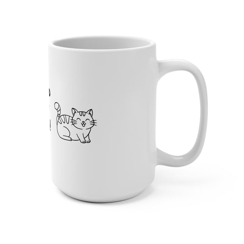 15oz Cozy Cat Mug — "You Had Me at Meow" Cute Kitty Coffee Cup