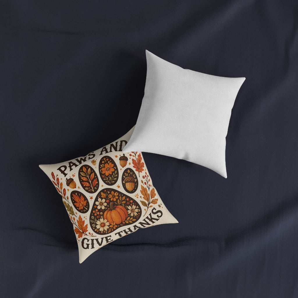 The Thanksgiving Pet Pillow "Paws and Give Thanks"